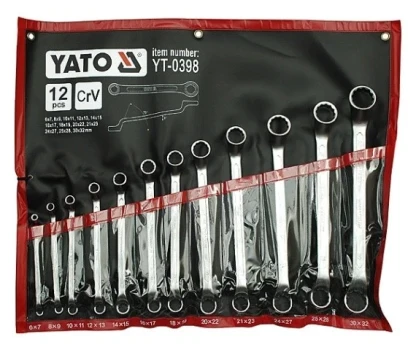 YATO Sada klíčů očkových 12ks 6-32 mm ohnuté YT-0398