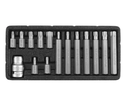 Sada bitů 15 ks TORX s otvorem box YT-0417