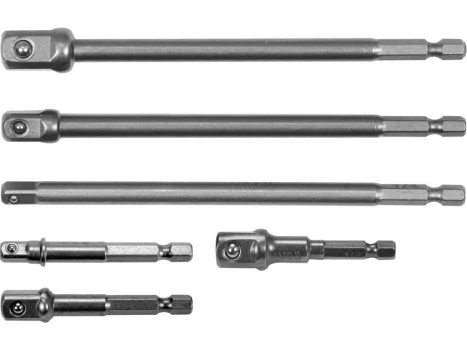 Sada adaptérů do vrtačky HEX 1/4" na gola hlavice 6 ks YT-04629