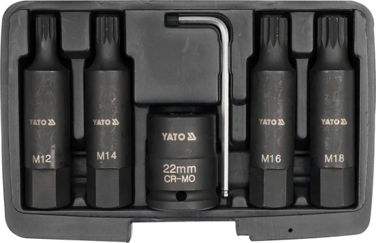Sada nástavců 3/4" rázové 6 ks M12-M18 vícezubé CrMo YT-1157