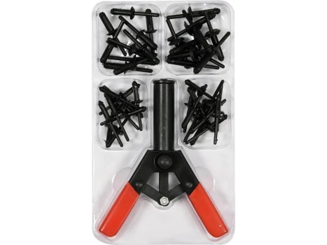 Nýtovací kleště ruční 165 mm, plastové nýty 5;6,3;6,6 mm 41 ks YT-35970