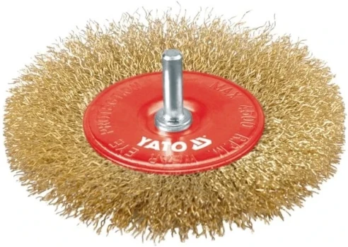 Kartáč drátěný okružní s nástavcem do vrtačky 100 mm pomosazený drát YT-4757