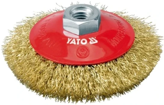YATO Kartáč drátěný boční M14 x 100 mm pomosazený drát YT-4761