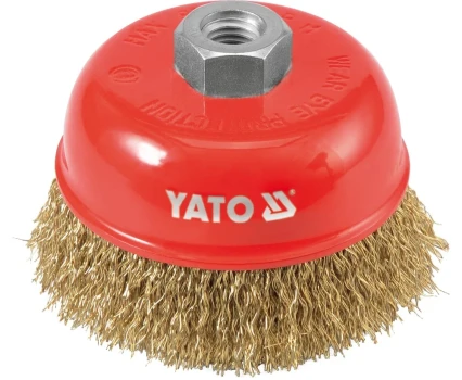 Kartáč drátěný čelní M14 x 100 mm pomosazený drát YT-4766