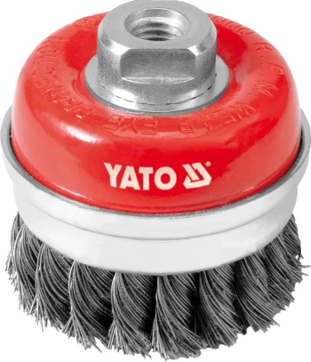 Kartáč drátěný čelní M14 x 75 mm INOX YT-4768