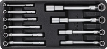 Vložka do zásuvky - klíče nástrčné 7-19mm, 10ks CrV YT-55456