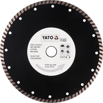 Kotouč řezný diamantový 230 x 22,2 x 3,1 mm turbo YT-6025