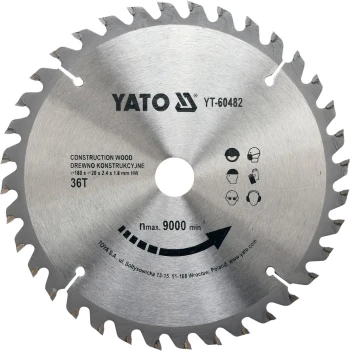 Kotouč na stavební dřevo 180 x 20 mm 36z YT-60482