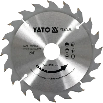 Kotouč na dřevo 190 x 30 mm 20z YT-60488