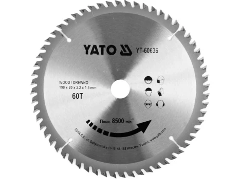 Kotouč na dřevo 190 x 20 mm 60z YT-60636
