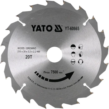 Kotouč na dřevo 210 x 30 mm 20z YT-60665