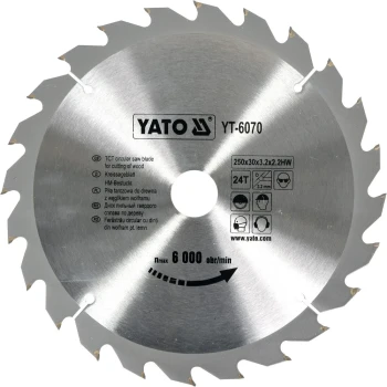 Kotouč na dřevo 250 x 30 mm 24z YT-6070