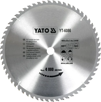Kotouč na dřevo 400 x 30 mm 60z YT-6086
