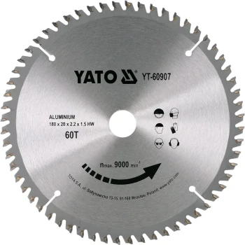 Kotouč na hliník 180 x 20 mm 60z YT-60907