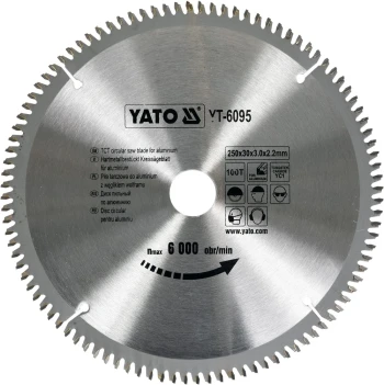Kotouč na hliník 250 x 30 mm 100z YT-6095