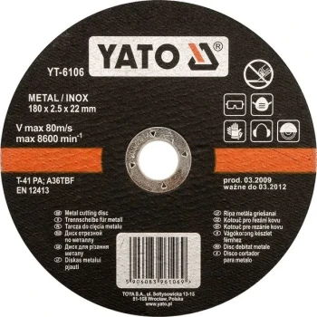 Kotouč řezný na kov 125 x 22 x 2,5 mm INOX YT-6104