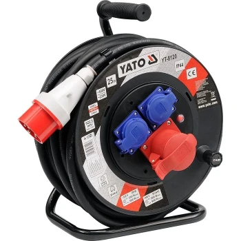 Prodlužovací kabel třífázový na bubnu 25m YT-8120
