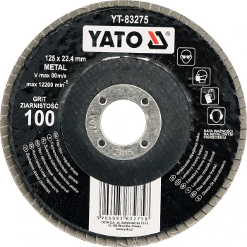 Kotouč lamelový brusný na kov 125x22,4mm P80 YT-83274