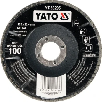 Kotouč lamelový korundový 125 x 22,2 mm vypouklý brusný P60 YT-83293