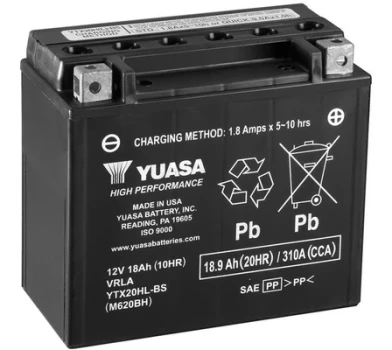 YUASA startovací baterie High Performance Maintenance Free 19Ah  (YTX20HL-BS)