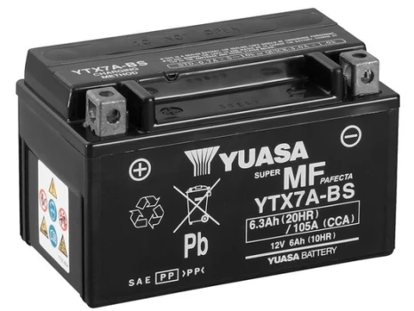 YUASA startovací baterie Maintenance Free 6Ah  (YTX7A-BS)