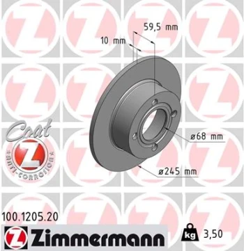 ZIMMERMANN Brzdový kotouč COAT Z  (100.1205.20)